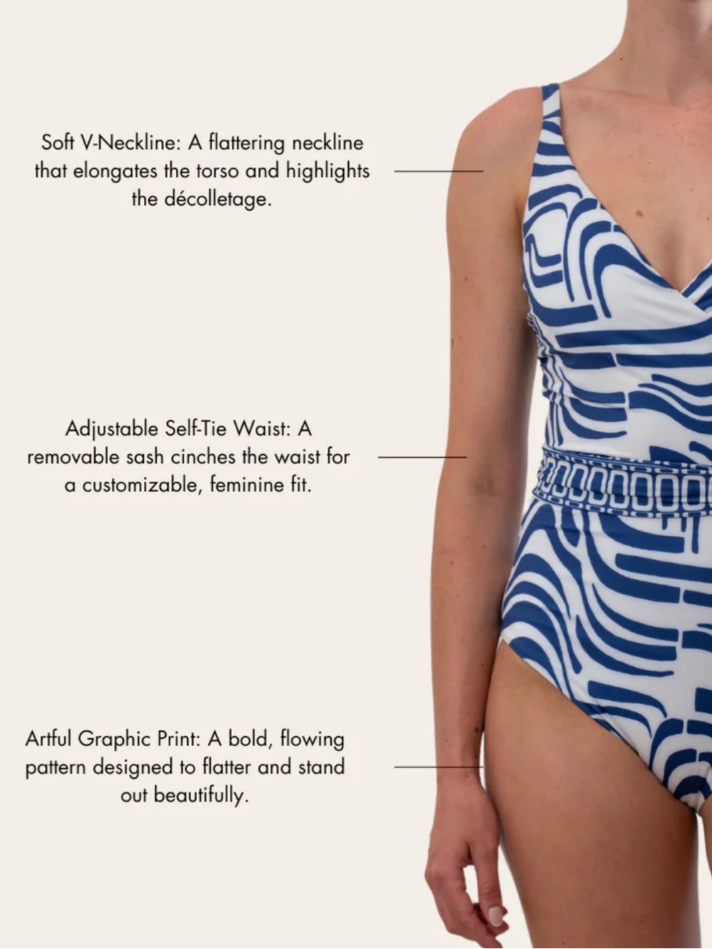 Hermoza Amelia One Piece Swimsuit Size 8 NWT Blue White Revel In Retro Print - Picture 14 of 15